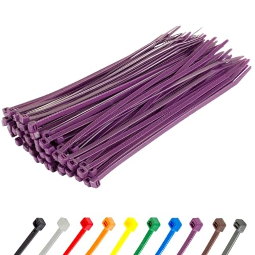 8 Inch Purple Nylon Zip Ties (100 Count)