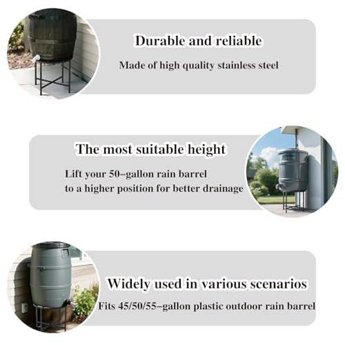 Heavy Duty Stainless Steel Rain Barrel Stand 1800lb