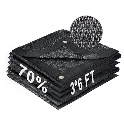 Shade Cloth for Garden (3FTx6FT / 70% Shade-Black)
