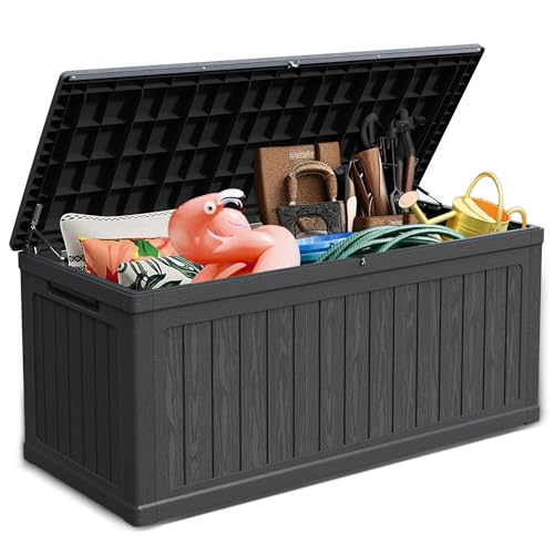 320 Gallon Outdoor Storage Deck Box (Black / 320 Gallon)