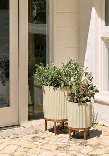 Demi Series Raised Duo Planters (Sand/Brown / Bundle - 2 Pack)