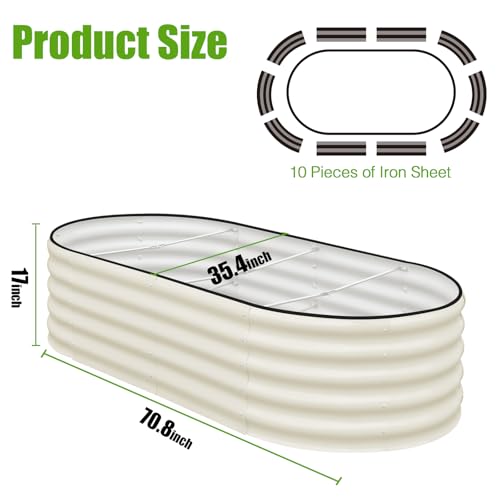 Galvanized Raised Garden Bed (White / 6x3x1.5 ft)