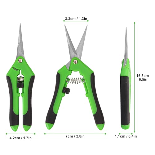 15 Pack 6.5 Inch Green Garden Pruning Scissors (15 Count)