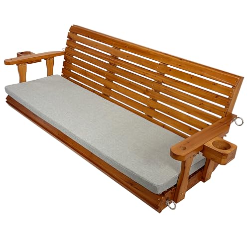 Wooden Porch Swing 3 (Cedar Tone / 5.5 FT Extra Large)
