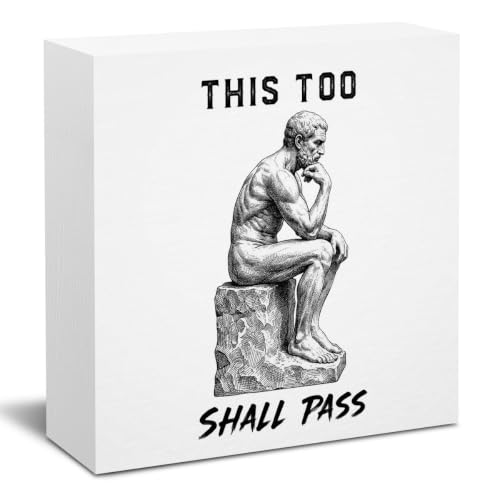 Retro Funny Bathroom Decor Wooden Box Sign 5 x 5 Inches (White 1623 / Wooden box（5.1 x 5.1 inches）)