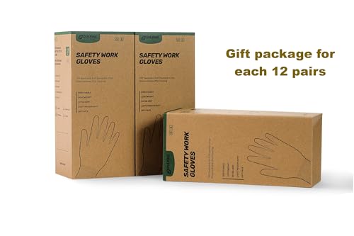Safety Work Gloves for Men & Women 12 Pairs (Yellow / XX-Large)
