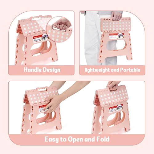 11" Folding Step Stool for Kids (Light Pink / 11 Inch( Pack of 1))