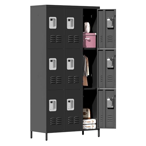 9 Doors Metal Employee Locker (9 Door-Upgraded / Black)