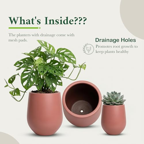 Signature Mount Wilson Modern Indoor Outdoor Fiberstone Tapered Planter (Terracotta / 15'' D x 16.7'' H)
