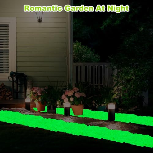 6000pcs 5 8mm Green Luminous Stones Glow in The Dark Garden Pebbles Stones Glow in The Dark Rocks Outdoor Glow Pebbles Aquarium Rocks for Garden Path Walkway Yard Fish Tank Plant Pots (6000 Count)