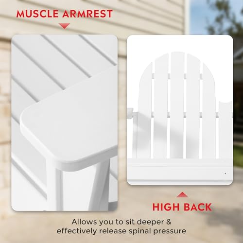 Outdoor Patio HDPE Adirondack Garden Skinny Bench (White / 49.5IN)