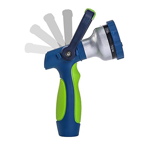 Garden Hose Nozzle with Quick Connect Set (Green-Set)