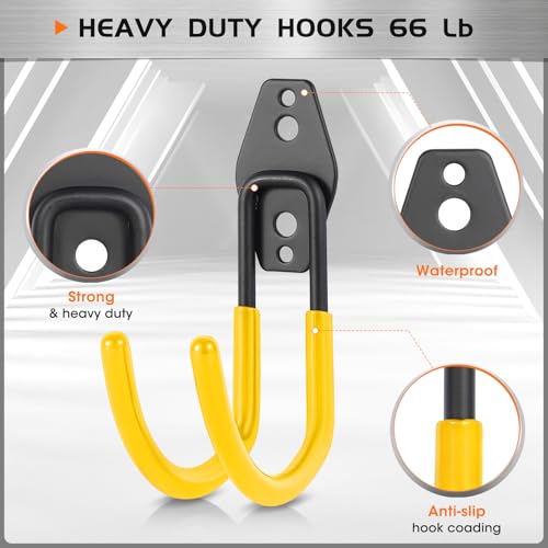 Garage Hose Hooks Wall Mount (Yellow 6 Pcs)