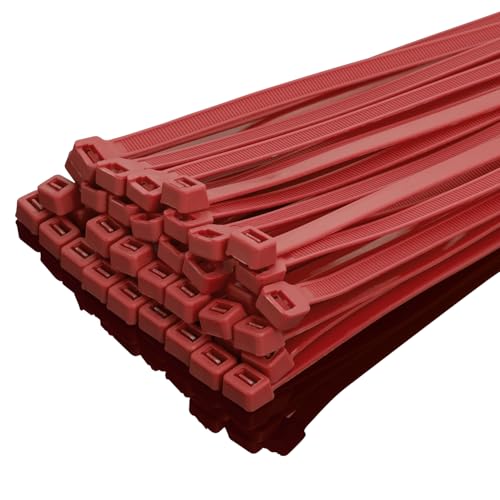 8 Inch Red Zip Ties Heavy Duty 100 Pack (8 inch / Red)