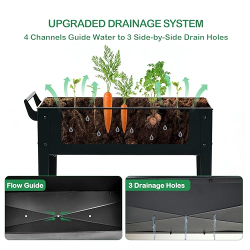 2 Pack 32" Tall Elevated Raised Garden Bed with Wheels and Shelf (14.6"W ( 2PCS ))