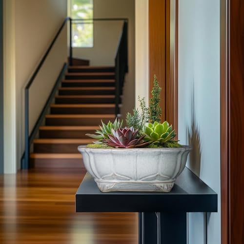 13.2 Inch Succulent Pots (13.5 Inch / Oval Grey)