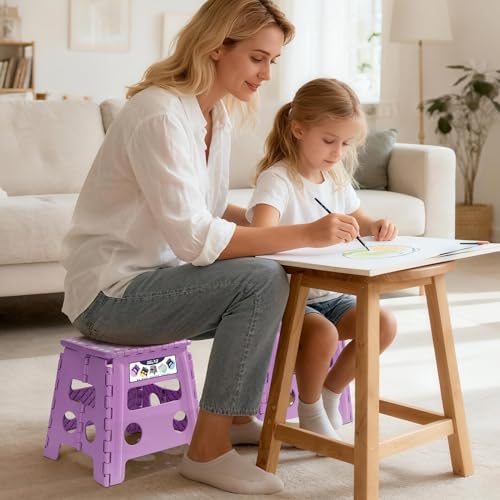 Folding Step Stool 13 Inch (Light Purple / 13 Inch)