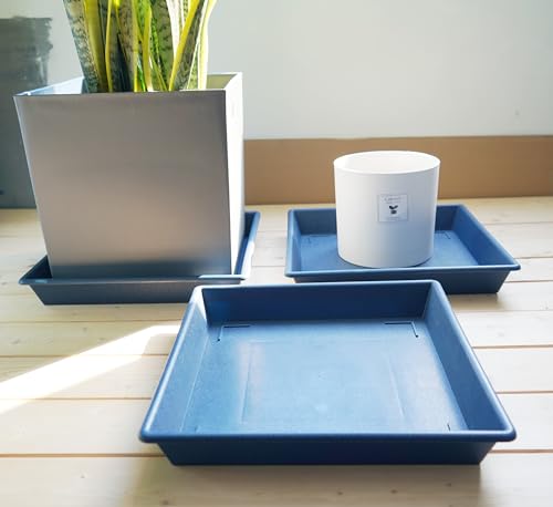 Square Plant Saucer 8 Inch 5 Pack (8"-5Pack / Blue)