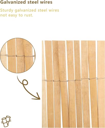 Natural Bamboo Slat Screening for Indoor or Outdoor Garden (6FT x 10FT)