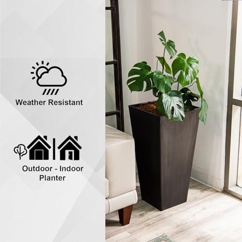 28 Inch Tapered Indoor and Outdoor (Black / 28" H)