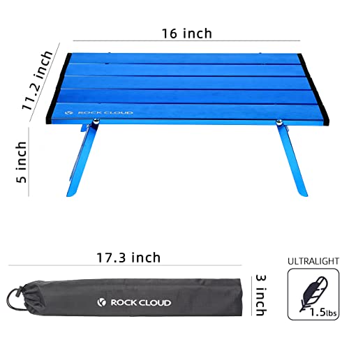 Portable Beach Table Aluminum Ultralight Mini Folding Camping Table (Small / Classic / Blue)