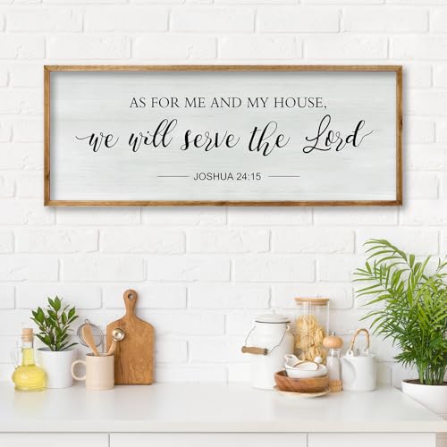 As for Me and My House We Will Serve the Lord Wall Decor 32"×12" Wood (32"L x 12"W / As for Me and My House (Wood))