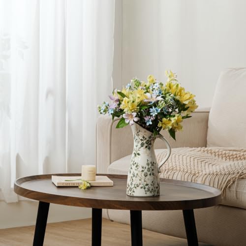 Ceramic Flower Vase for Home Decor (15-green and Beige)