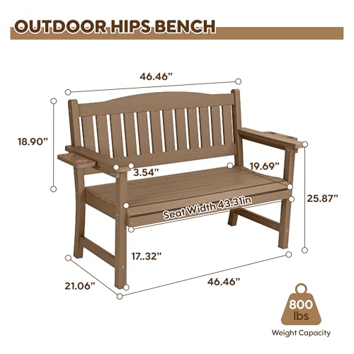 2 Person HIPS Outdoor Benches (1 Pack / Brown)