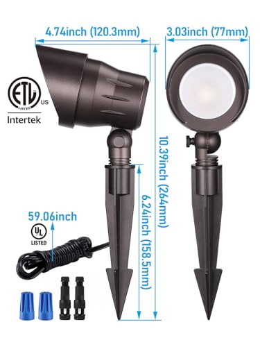 4-Pack 5W 12-24V Low Voltage LED Spotlight 3000K Oil Rubbed Bronze (Warm White (3000K))