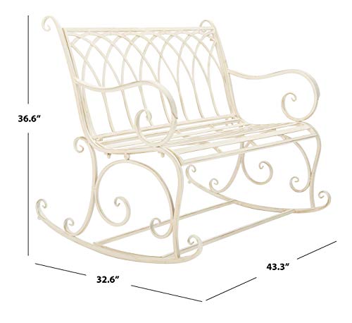 Outdoor Ressi Pearl White Victorian Rocking Bench (Pearl White)