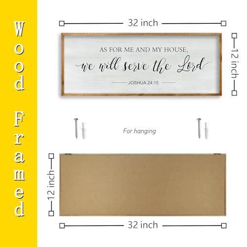 As for Me and My House We Will Serve the Lord Wall Decor 32"×12" Wood (32"L x 12"W / As for Me and My House (Wood))