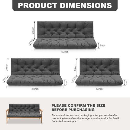 Porch Swing Cushions (Dark Gray / 40x 40 inches)
