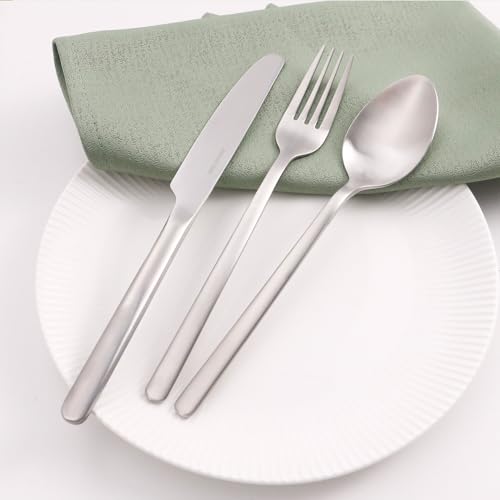 40 Piece Silverware Set (40 Piece / Matte Silver)