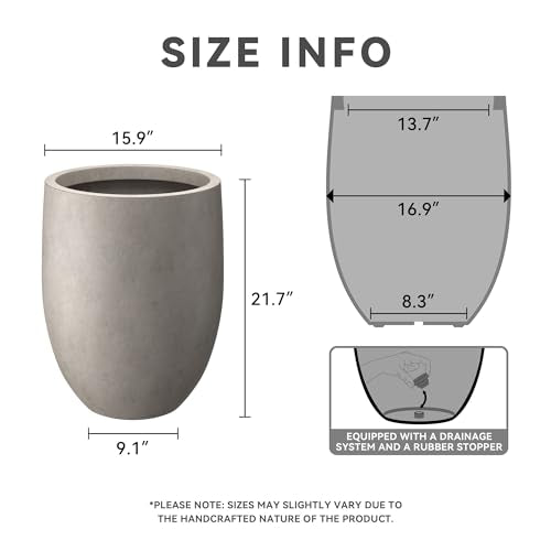 Tall Concrete Planter (Weathered Concrete / 21.7" h)