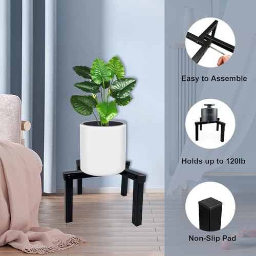 4 Pcs Four Legs Adjustable Metal Plant Stand for 5" (3 - Mini / Mini 4Pcs Black 5-10")