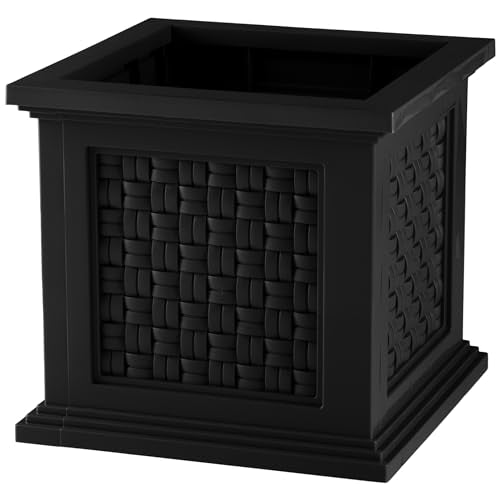 Rattan Style Outdoor Planter Box (Black)