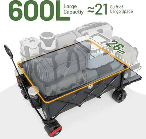600L Beast Wagon 26" W Extra Wide All Terrain Folding w (Gray / 600L)