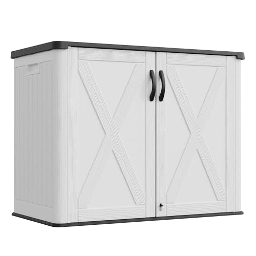 26 Cuft Outdoor Storage Box with Lockable Doors (26 Cuft / White)