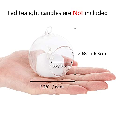 Mini Hanging Glass Tealight Holders Bulk (2.36 inches)