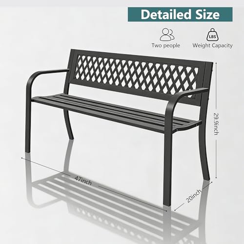 Outdoor Garden Bench (Metal 1 Pc)