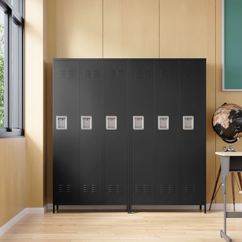 Metal Locker Storage Locker (Black(4 Legs) / 3 Doors-Wide-71")