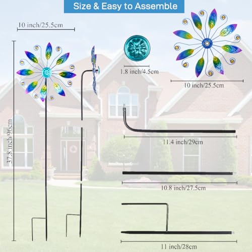 11”Metal Wind Spinners Outdoor (A-2-peacock)