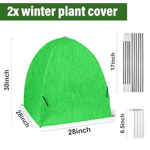 Plant Covers Freeze Protection for Winter (28*30in 2P / Green-felt)