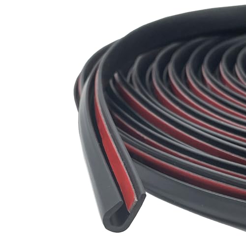 Car Door Edge Guards Self Adhesive Rubber U Channel Edge Trim Metal Edge Protection Guard for Most Car Doors (5 Foot)