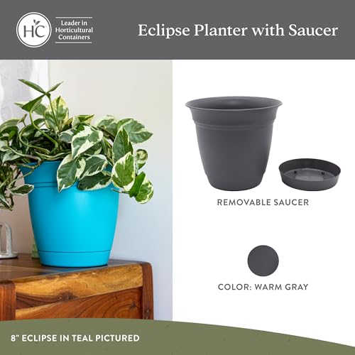 Eclipse Round Planter Pot (Warm Gray / 8" (Pack of 4))