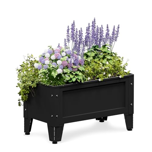 Elevated Metal Planter Box Stand Heavy Duty Raised Garden Bed for Vegetables Flowers Herbs Indoor Outdoor Use