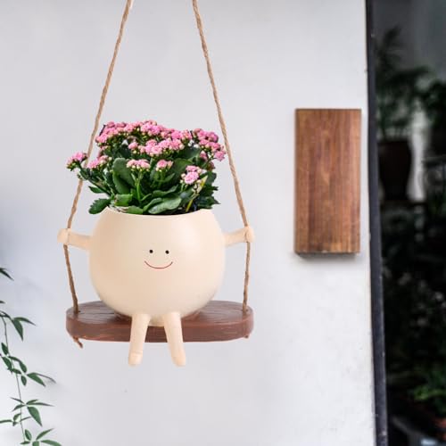 Swing Face Planter Pot Hanging (Khaki / Hanging planters)