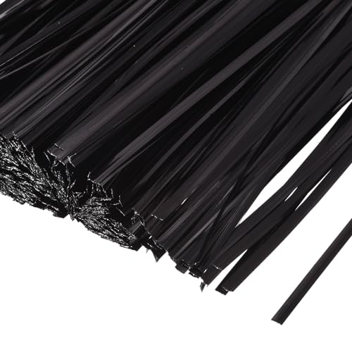 Foil Twist Ties 6" 15cm Metallic Plastic Closure Tie for Tying Bread (6-inch / Black)
