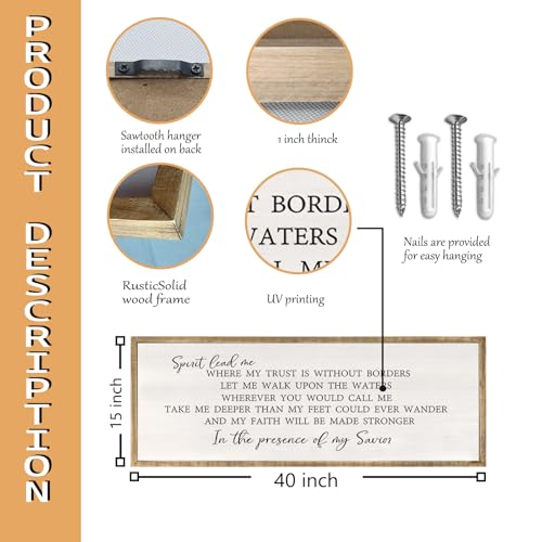 Spirit Lead Me Wall Art Decor 40x15 Inch Wood (40"L x 15"W / Spirit Lead Me (Wood))