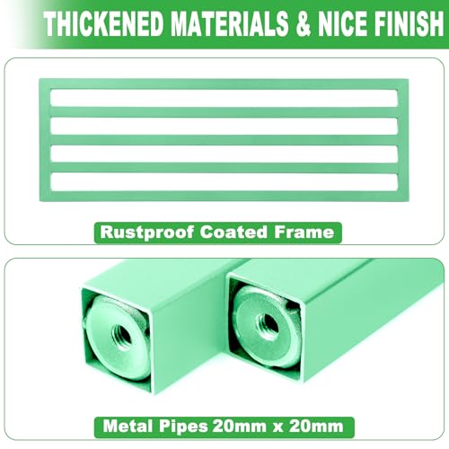 2 Pack Metal Plant Stands Outdoor (1 Tier-Mint Green)